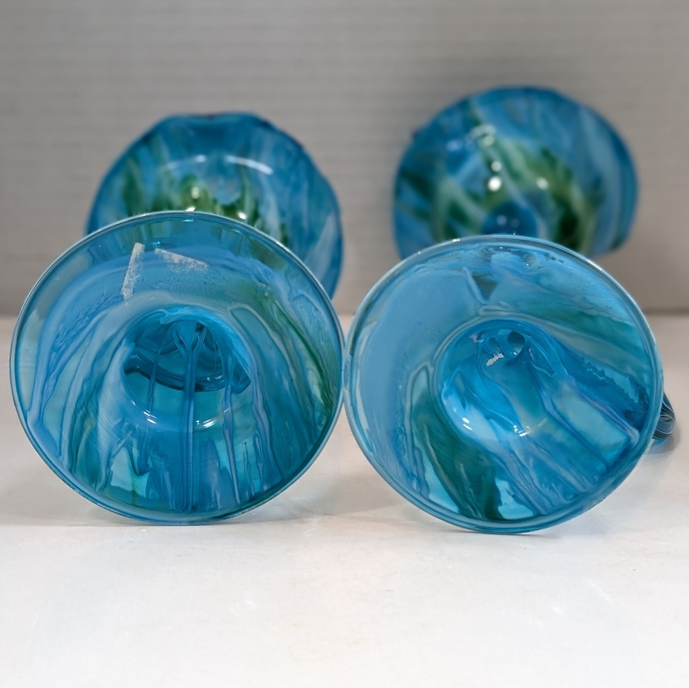 Vintage Hand Blown Glass Flame Glow by Penco Pair of 2 Candlesticks - Picture 8 of 8